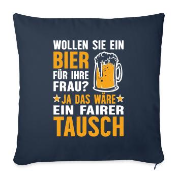 Lustige Bier Sprüche Biertrinker im Bierzelt Pils - Sofakissenbezug 45 x 45 cm - Navy - Vorne