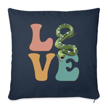 AMOUR amoureux des serpents - Housse de coussin décorative 45 x 45 cm - bleu marine - Devant