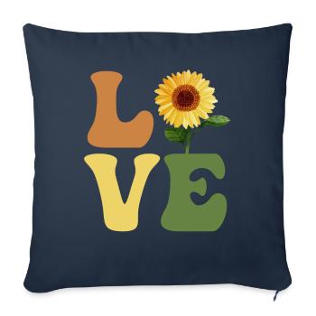 LOVE Sunflower Garden Gardening - Sofa pillowcase 17,3'' x 17,3'' (45 x 45 cm) - navy - Front
