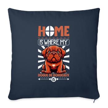 Accueil - Dogue de Bordeaux - Housse de coussin décorative 45 x 45 cm - bleu marine - Devant