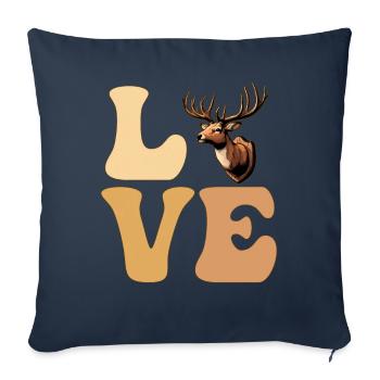 AMOUR taxidermiste taxidermie chasse au cerf - Housse de coussin décorative 45 x 45 cm - bleu marine - Devant