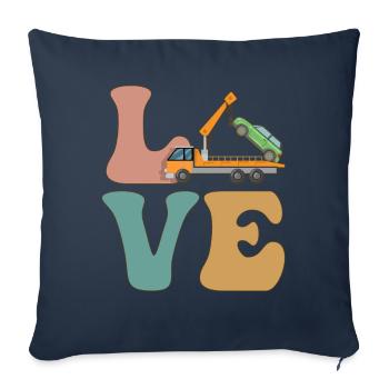 LOVE Tow Truck Driver Towing Service Towing Service - Sofa pillowcase 17,3'' x 17,3'' (45 x 45 cm) - navy - Front