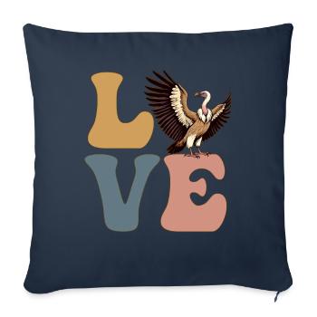 LOVE Vulture Birds - Sofa pillowcase 17,3'' x 17,3'' (45 x 45 cm) - navy - Front