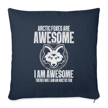 Cute arctic fox gift - Sofa pillowcase 17,3'' x 17,3'' (45 x 45 cm) - navy - Front