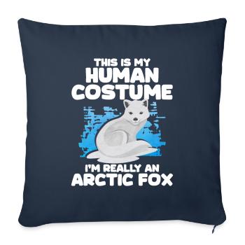 Cute arctic fox gift - Sofa pillowcase 17,3'' x 17,3'' (45 x 45 cm) - navy - Front