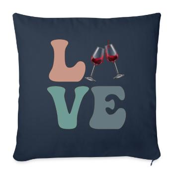 CHERS buveurs de vin, - Housse de coussin décorative 45 x 45 cm - bleu marine - Devant