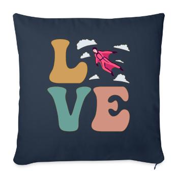 LOVE Wingsuit Flying Wingsuit Flyer Parachute Flight - Sofa pillowcase 17,3'' x 17,3'' (45 x 45 cm) - navy - Front
