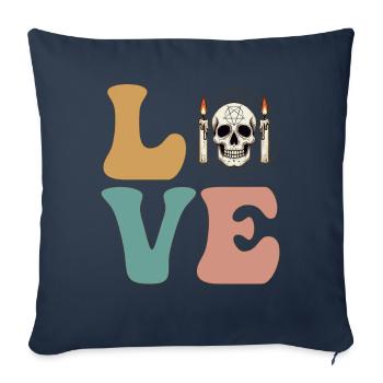 LOVE Witchcraft Witch Wiccan Occult Skull - Sofa pillowcase 17,3'' x 17,3'' (45 x 45 cm) - navy - Front