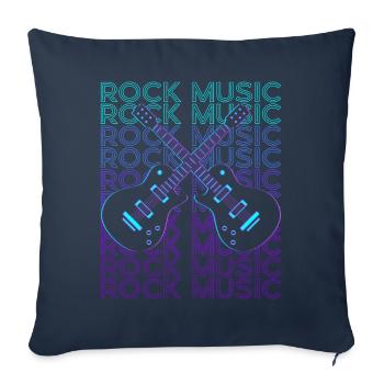 Rock Music Rock & Roll Retro - Sofa pillowcase 17,3'' x 17,3'' (45 x 45 cm) - navy - Front