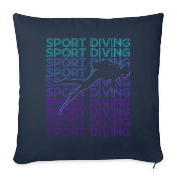 Scuba Diving Scuba Diving Diver Retro - Sofa pillowcase 17,3'' x 17,3'' (45 x 45 cm) - navy - Front