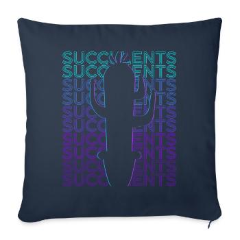 Succulent Cactus Plant Lover Retro - Sofa pillowcase 17,3'' x 17,3'' (45 x 45 cm) - navy - Front