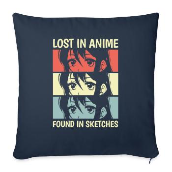 Anime Manga Anime Fille - Housse de coussin décorative 45 x 45 cm - bleu marine - Devant