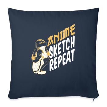 Anime Manga Anime Fille - Housse de coussin décorative 45 x 45 cm - bleu marine - Devant