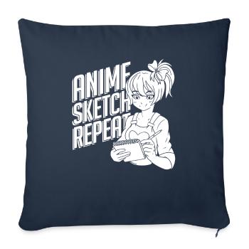 Anime Manga Anime Girl - Sofa pillowcase 17,3'' x 17,3'' (45 x 45 cm) - navy - Front