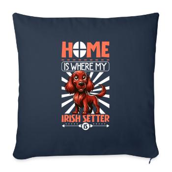 Accueil - Irish Red Setter - Housse de coussin décorative 45 x 45 cm - bleu marine - Devant
