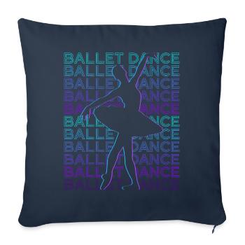 Ballet, Dance, Ballerina, Dancer, Dance, Retro - Sofa pillowcase 17,3'' x 17,3'' (45 x 45 cm) - navy - Front