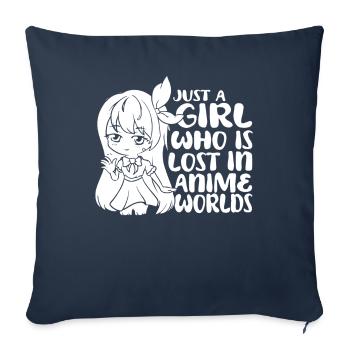 Anime Manga Anime Girl - Sofa pillowcase 17,3'' x 17,3'' (45 x 45 cm) - navy - Front