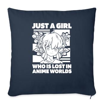 Anime Manga Anime Girl - Sofa pillowcase 17,3'' x 17,3'' (45 x 45 cm) - navy - Front