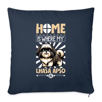 Home - Lhasa Apso - Sofa pillowcase 17,3'' x 17,3'' (45 x 45 cm) - navy - Front
