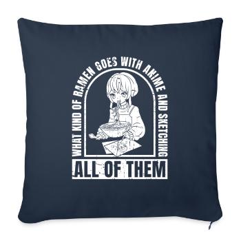 Anime Manga Anime Girl - Sofa pillowcase 17,3'' x 17,3'' (45 x 45 cm) - navy - Front