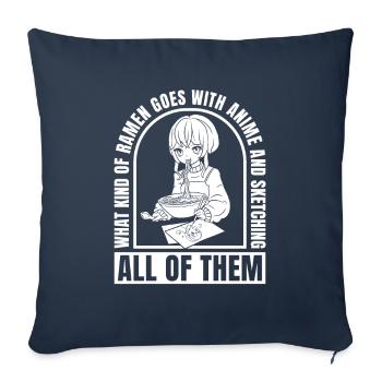 Anime Manga Anime Fille - Housse de coussin décorative 45 x 45 cm - bleu marine - Devant