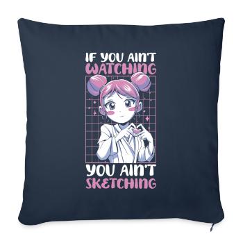 Anime Manga Anime Girl - Sofa pillowcase 17,3'' x 17,3'' (45 x 45 cm) - navy - Front