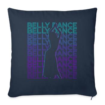 Danse du ventre Danseuse du ventre Danse du ventre rétro - Housse de coussin décorative 45 x 45 cm - bleu marine - Devant
