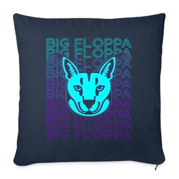 Big Floppa Caracal Cat Meme Retro - Sofa pillowcase 17,3'' x 17,3'' (45 x 45 cm) - navy - Front