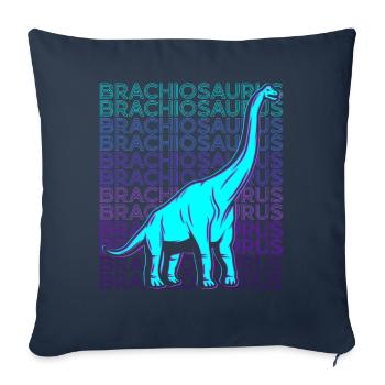 Brachiosaure Dinosaure Rétro - Housse de coussin décorative 45 x 45 cm - bleu marine - Devant