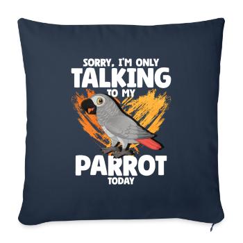 African Grey Parrot Gift - Sofa pillowcase 17,3'' x 17,3'' (45 x 45 cm) - navy - Front