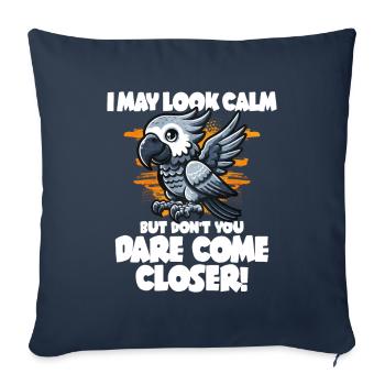 African Grey Parrot Gift - Sofa pillowcase 17,3'' x 17,3'' (45 x 45 cm) - navy - Front