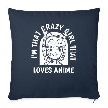 Anime Manga Anime Girl - Sofa pillowcase 17,3'' x 17,3'' (45 x 45 cm) - navy - Front