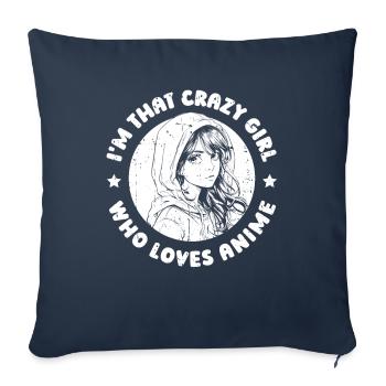 Anime Manga Anime Girl - Sofa pillowcase 17,3'' x 17,3'' (45 x 45 cm) - navy - Front