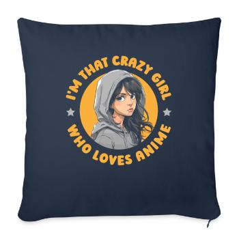 Anime Manga Anime Fille - Housse de coussin décorative 45 x 45 cm - bleu marine - Devant