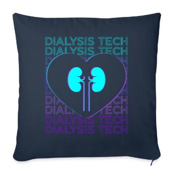 Technicien en dialyse Technicien en dialyse Retro Hemodial - Housse de coussin décorative 45 x 45 cm - bleu marine - Devant