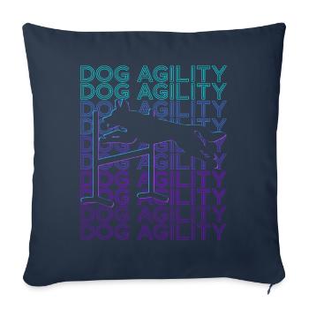 Dog Agility Dog Trainer Retro - Sofa pillowcase 17,3'' x 17,3'' (45 x 45 cm) - navy - Front