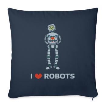 I Love Robots Robot Heart Robotics - Sofa pillowcase 17,3'' x 17,3'' (45 x 45 cm) - navy - Front