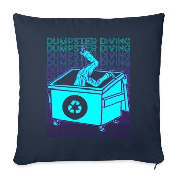 Dumpster Diving Garbage Diver Trash Picker Retro - Sofa pillowcase 17,3'' x 17,3'' (45 x 45 cm) - navy - Front