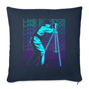 Surveyor Land Surveying Cartographer Retro - Sofa pillowcase 17,3'' x 17,3'' (45 x 45 cm) - navy - Front
