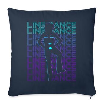 Danse en ligne Danse en ligne Danseuse en ligne Rétro - Housse de coussin décorative 45 x 45 cm - bleu marine - Devant