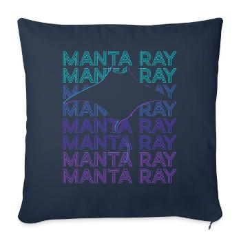 Manta Ray Stingray Retro - Sofa pillowcase 17,3'' x 17,3'' (45 x 45 cm) - navy - Front
