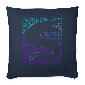 Mosasaurus Dinosaure Rétro - Housse de coussin décorative 45 x 45 cm - bleu marine - Devant