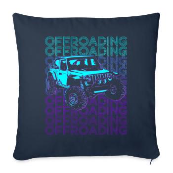 Tout-terrain Tout-terrain Dirt Race VTT Quad Rétro - Housse de coussin décorative 45 x 45 cm - bleu marine - Devant