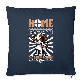 Accueil - Vieux chien d’arrêt danois - Housse de coussin décorative 45 x 45 cm - bleu marine - Devant