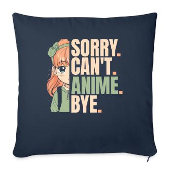 Anime Manga Anime Fille - Housse de coussin décorative 45 x 45 cm - bleu marine - Devant