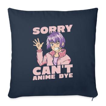 Anime Manga Anime Fille - Housse de coussin décorative 45 x 45 cm - bleu marine - Devant