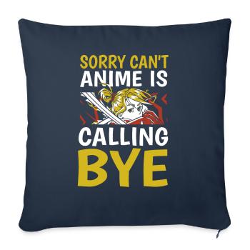 Anime Manga Anime Fille - Housse de coussin décorative 45 x 45 cm - bleu marine - Devant