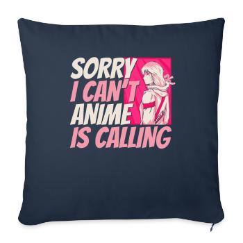 Anime Manga Anime Fille - Housse de coussin décorative 45 x 45 cm - bleu marine - Devant