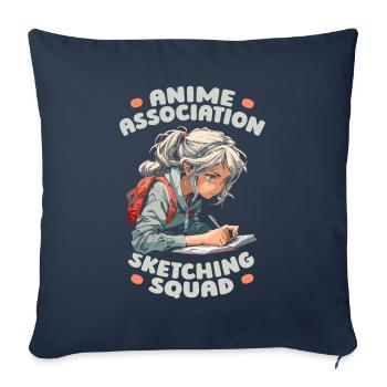 Anime Manga Anime Fille - Housse de coussin décorative 45 x 45 cm - bleu marine - Devant