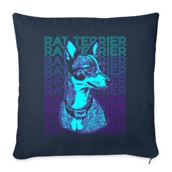 Rat Terrier Dog Retro - Sofa pillowcase 17,3'' x 17,3'' (45 x 45 cm) - navy - Front